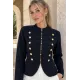 Düğmeli Blazer Kısa Ceket