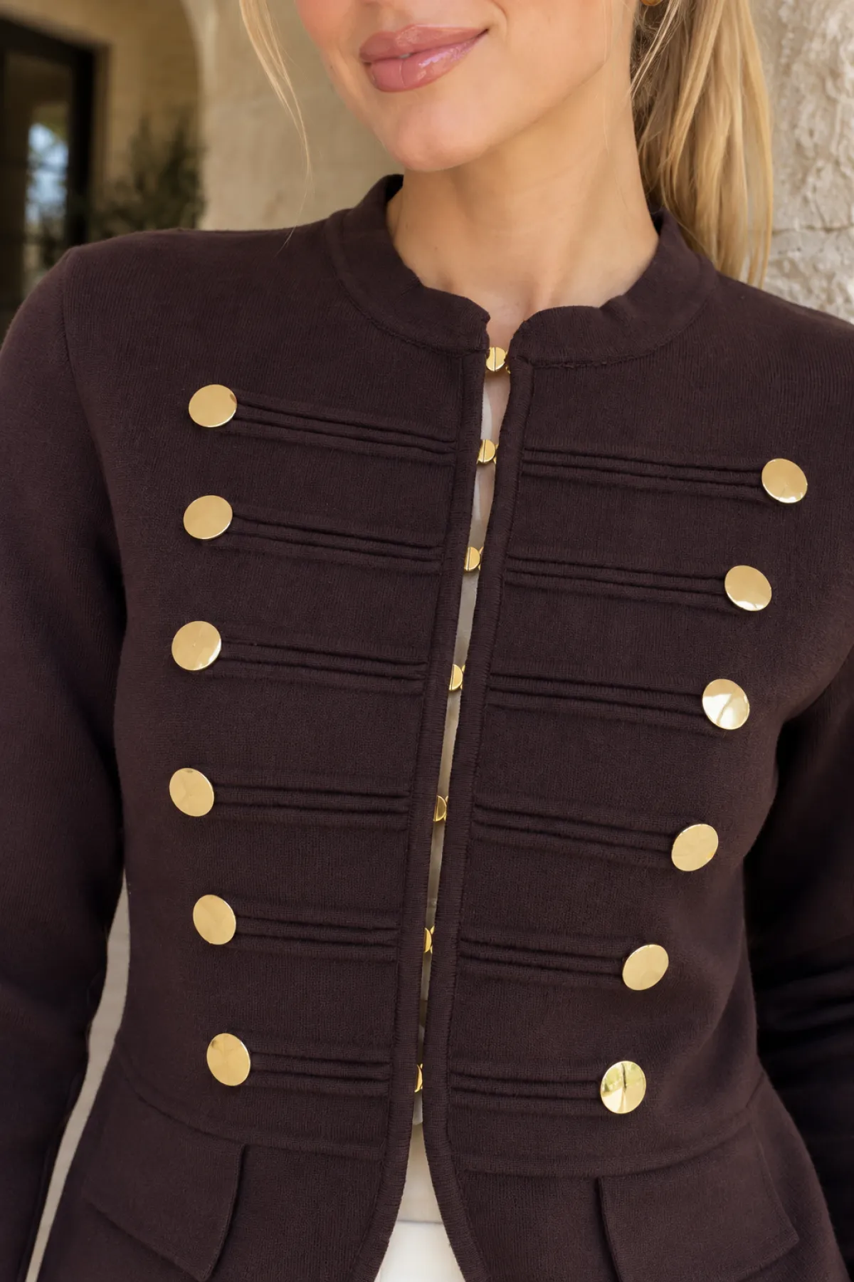 Düğmeli Blazer Kısa Ceket