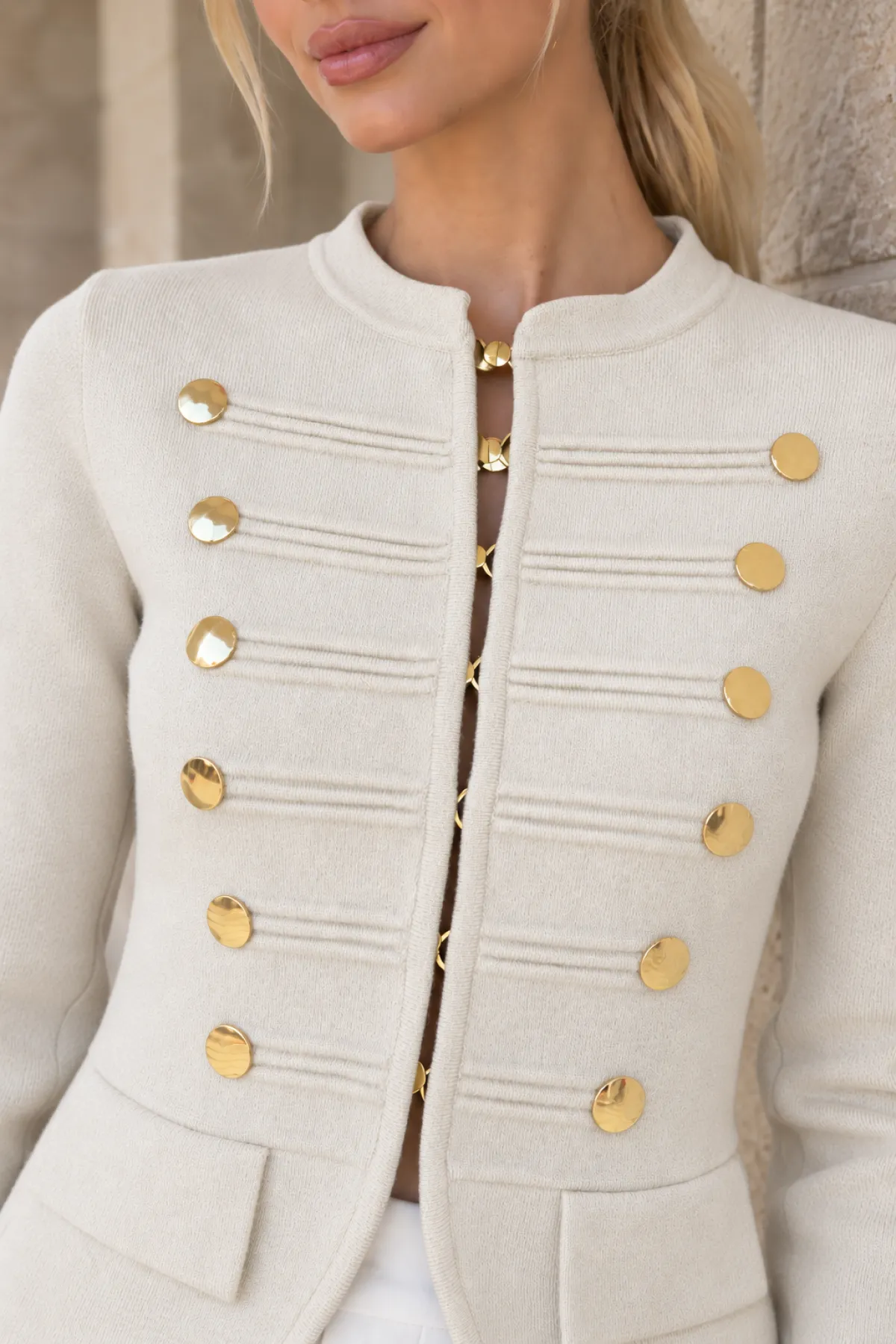 Düğmeli Blazer Kısa Ceket