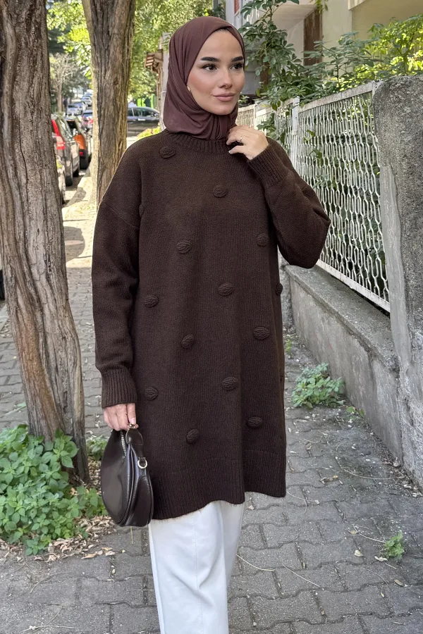 Kadın Kendinden Desenli Tunik