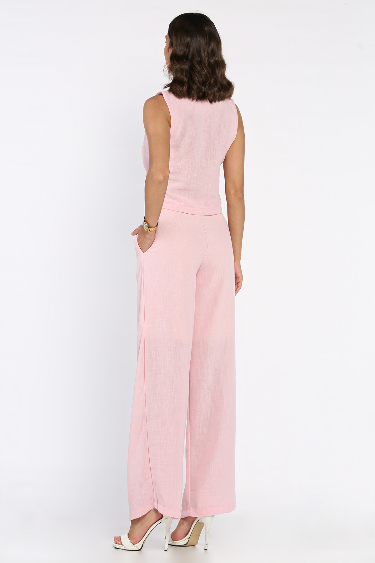 Kadın Kruvaze Yaka Yelek Ve Pantolon Takım