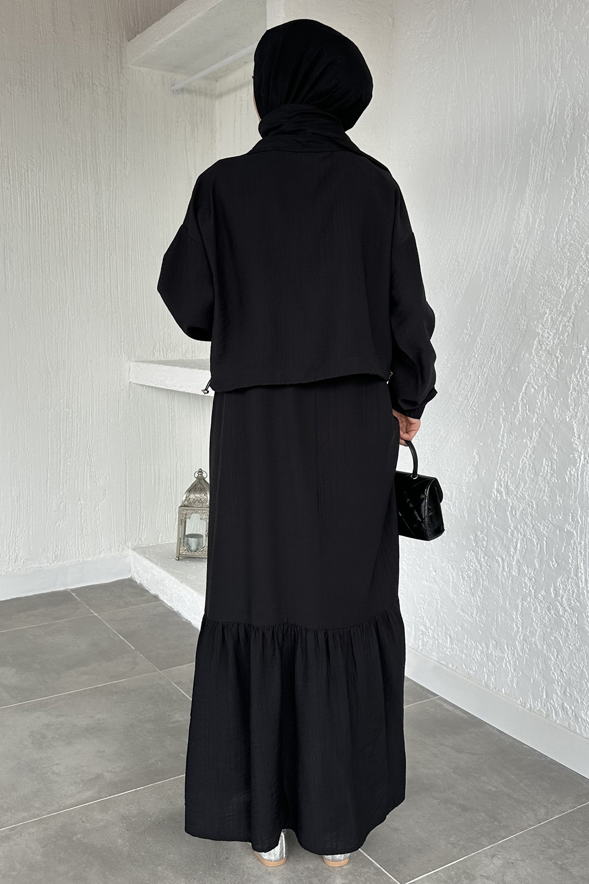 Kadın Ceketi Taşlı Elbise İkili Takım