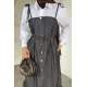 Kadın Jean Askılı Gömlek Detaylı Elbise