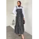 Kadın Jean Askılı Gömlek Detaylı Elbise