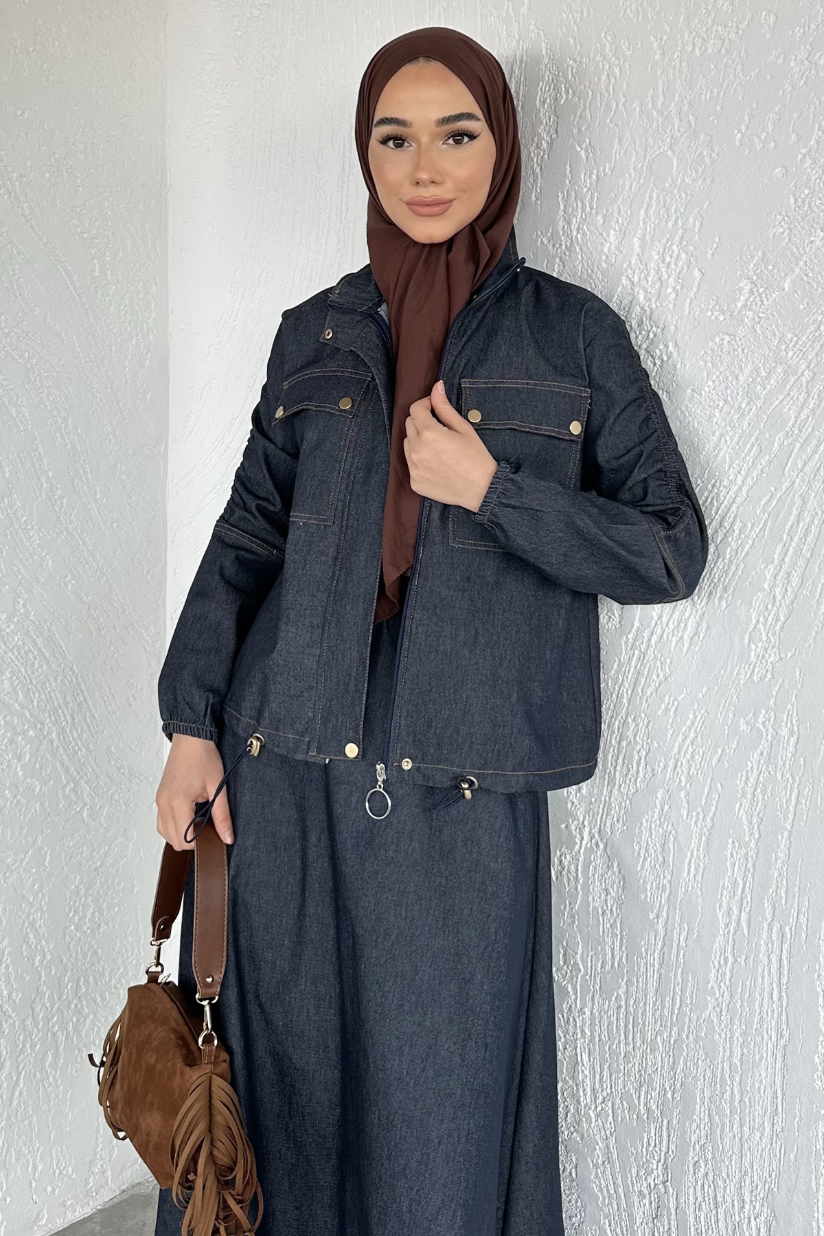 Kadın Etekli Jean Takım