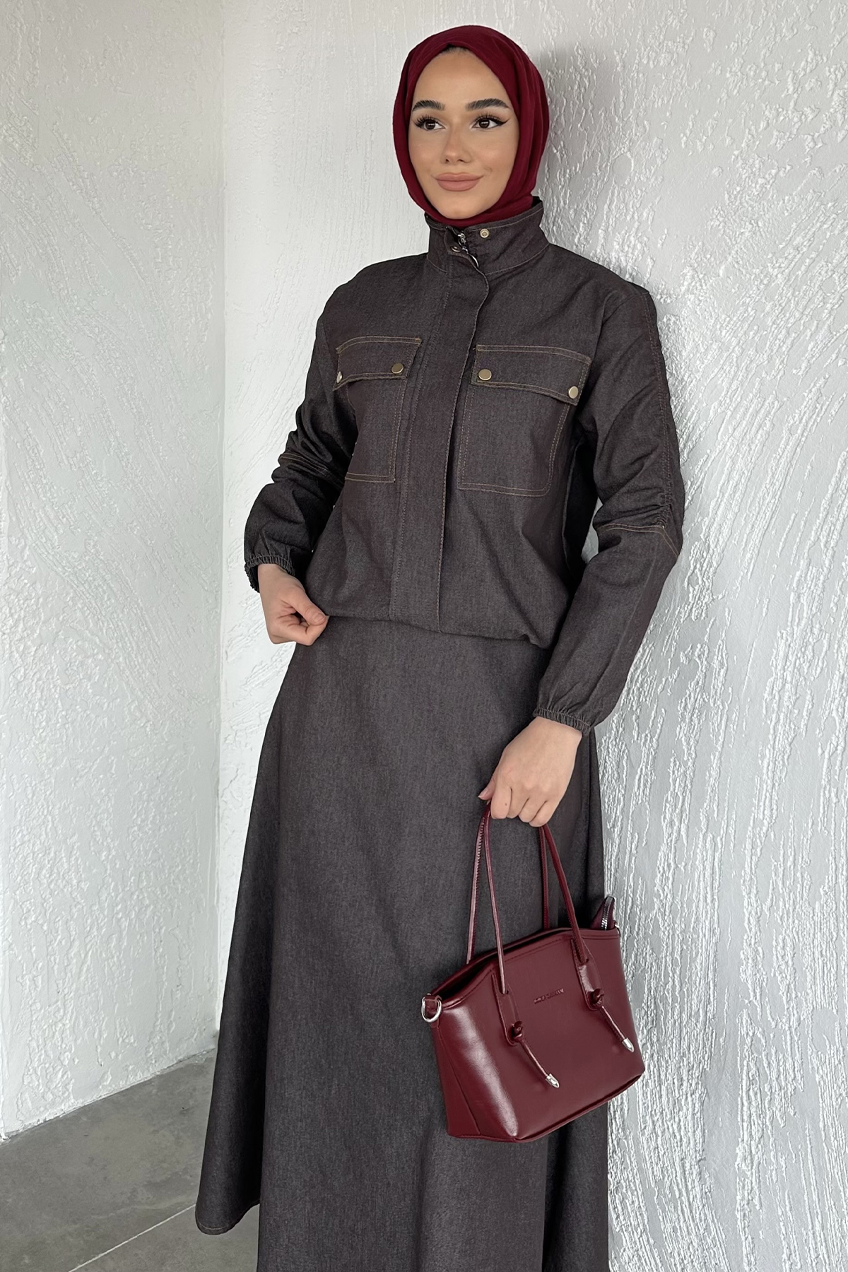 Kadın Etekli Jean Takım