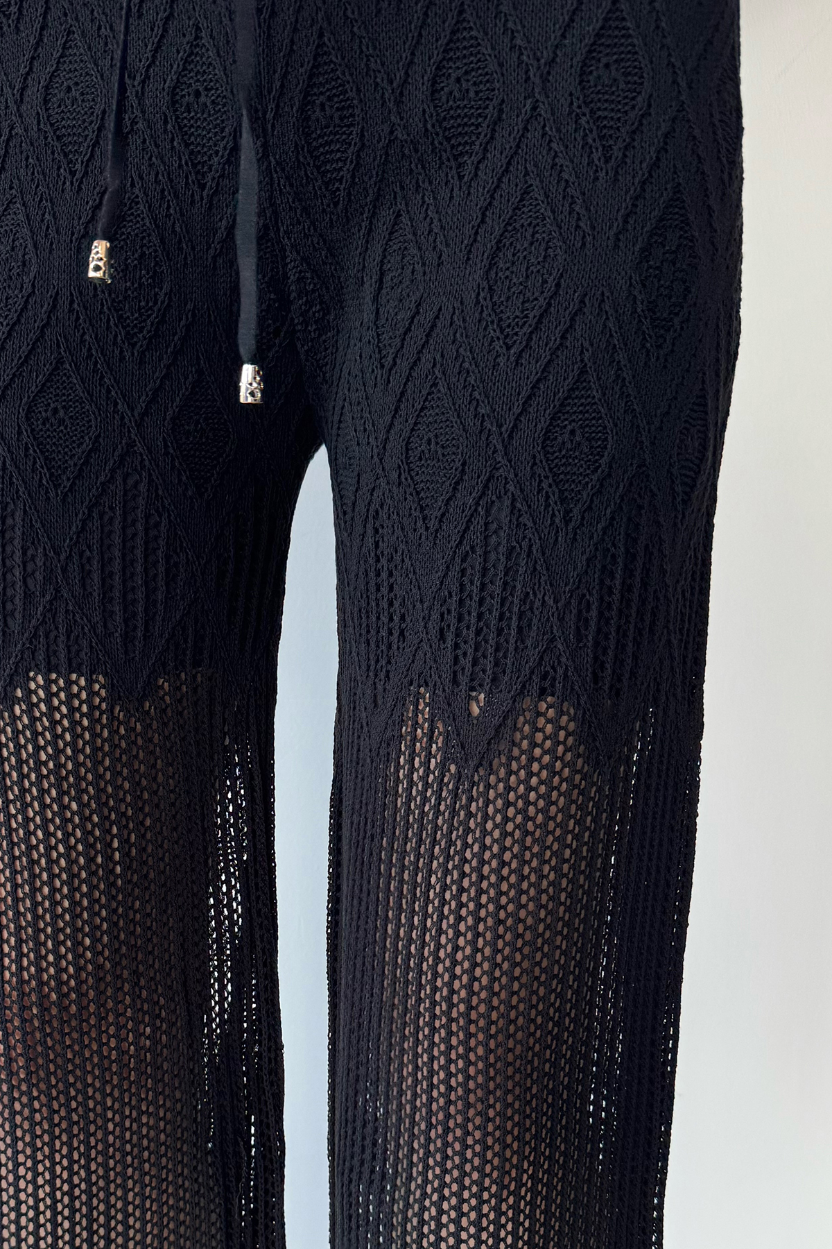 Kadın Baklava Desenli Bağlamalı Pantolon