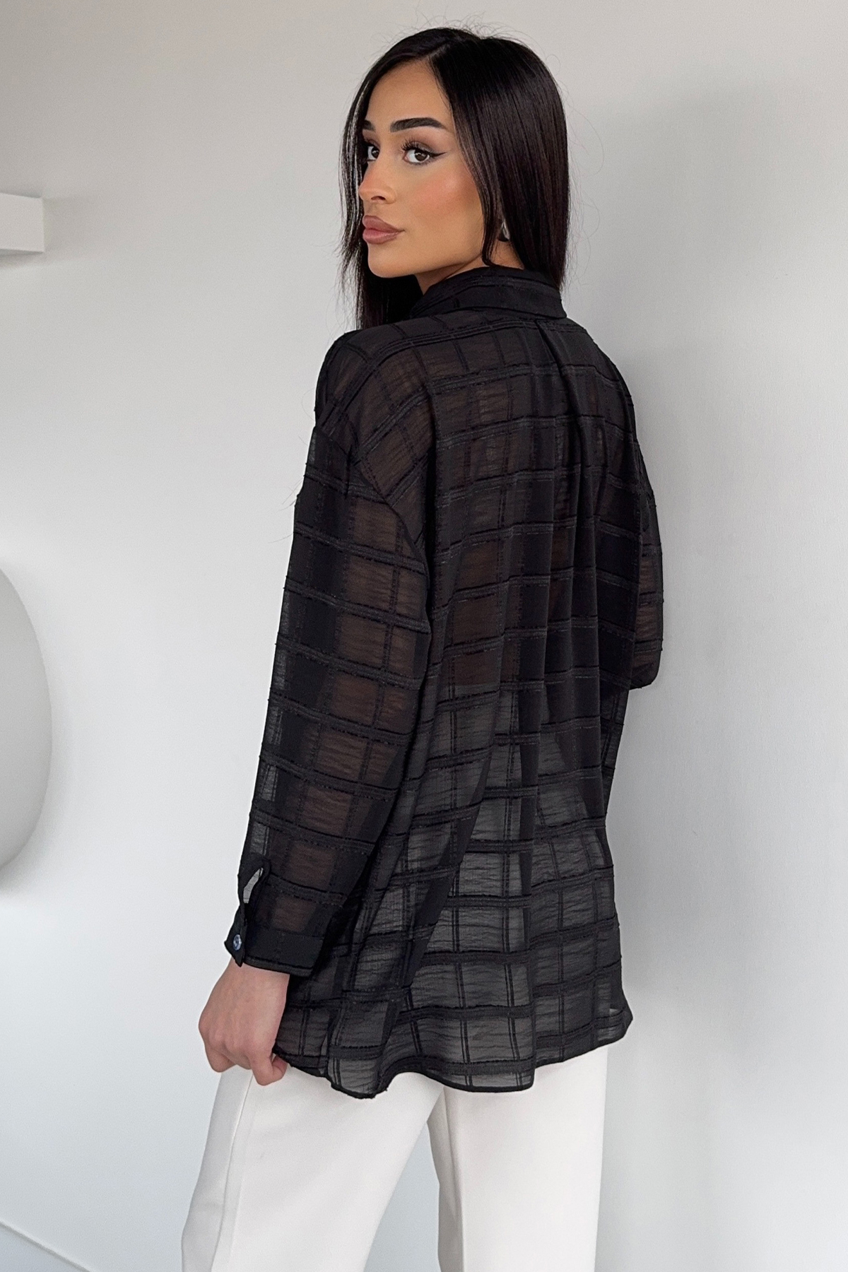 Çizgili Salaş Kısa Gömlek