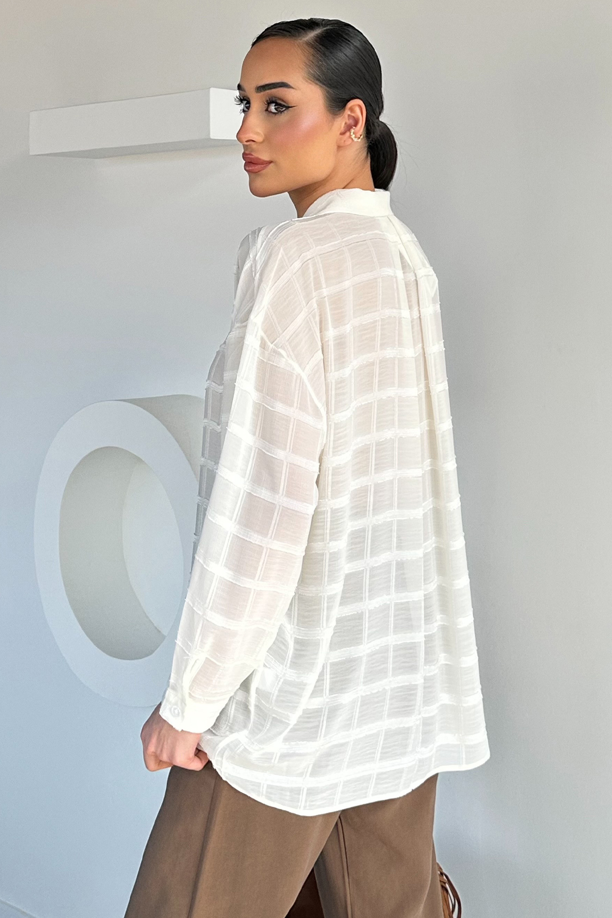 Çizgili Salaş Kısa Gömlek