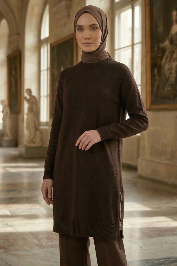 Kadın Yanı Fermuarlı Tunik