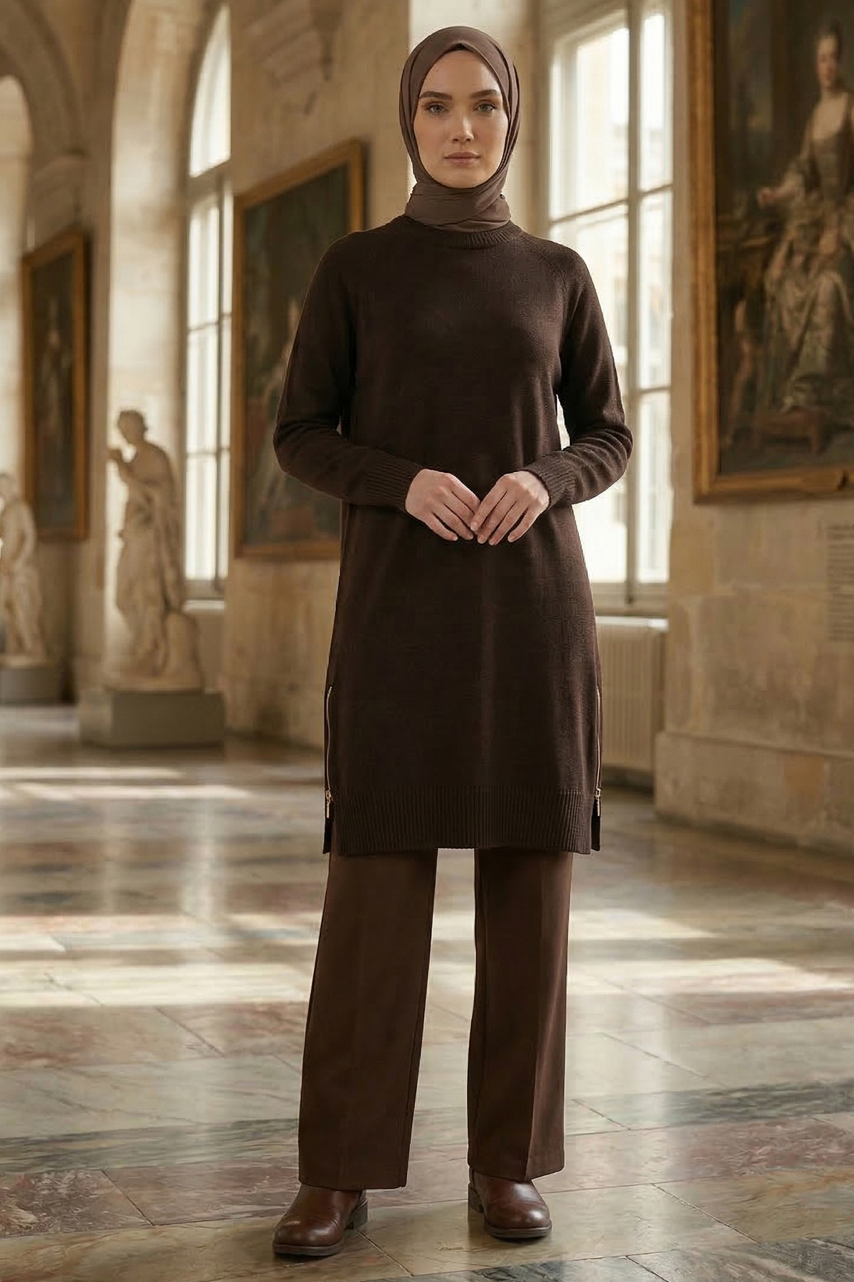 Kadın Yanı Fermuarlı Tunik