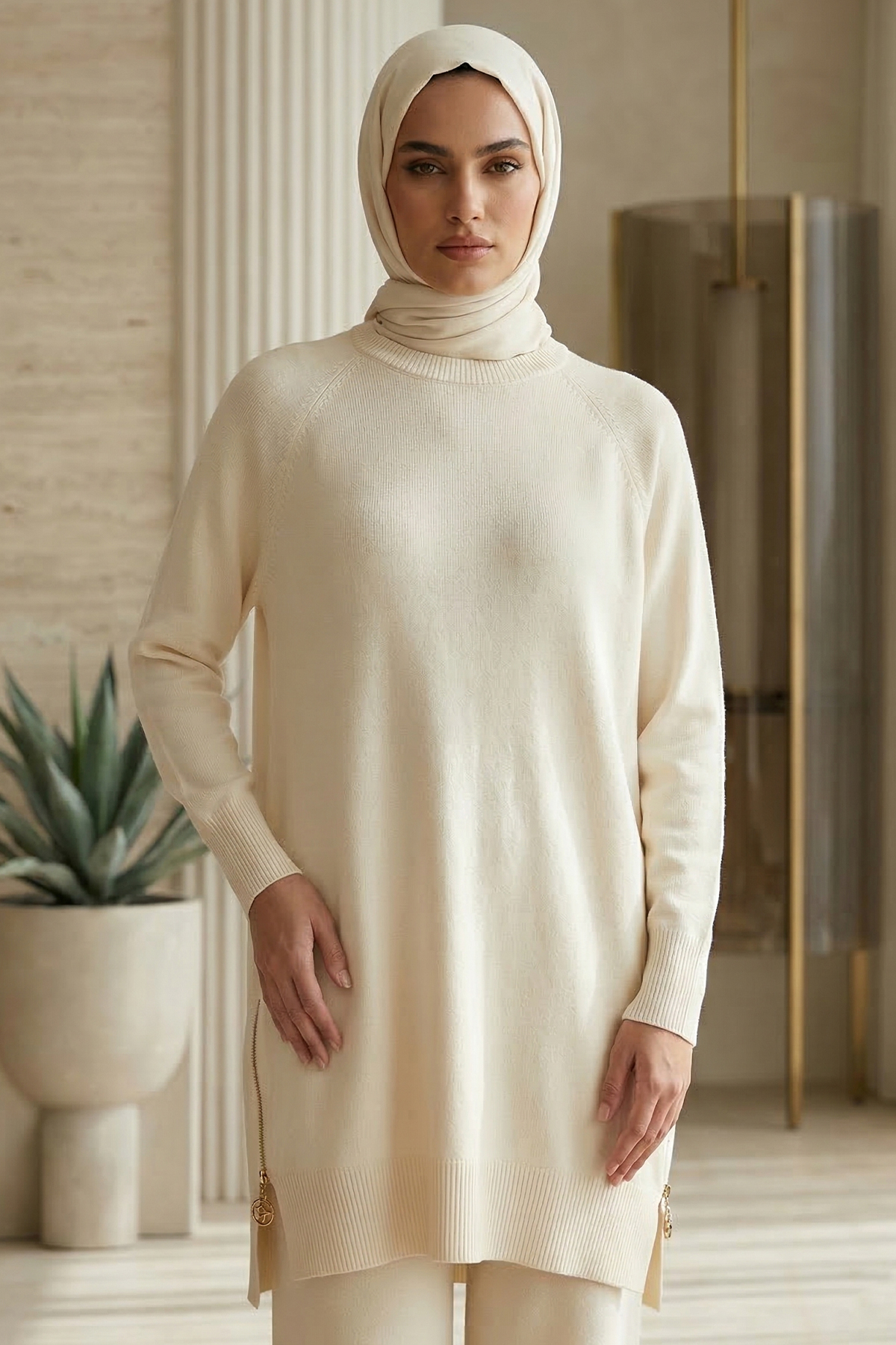 Kadın Yanı Fermuarlı Tunik