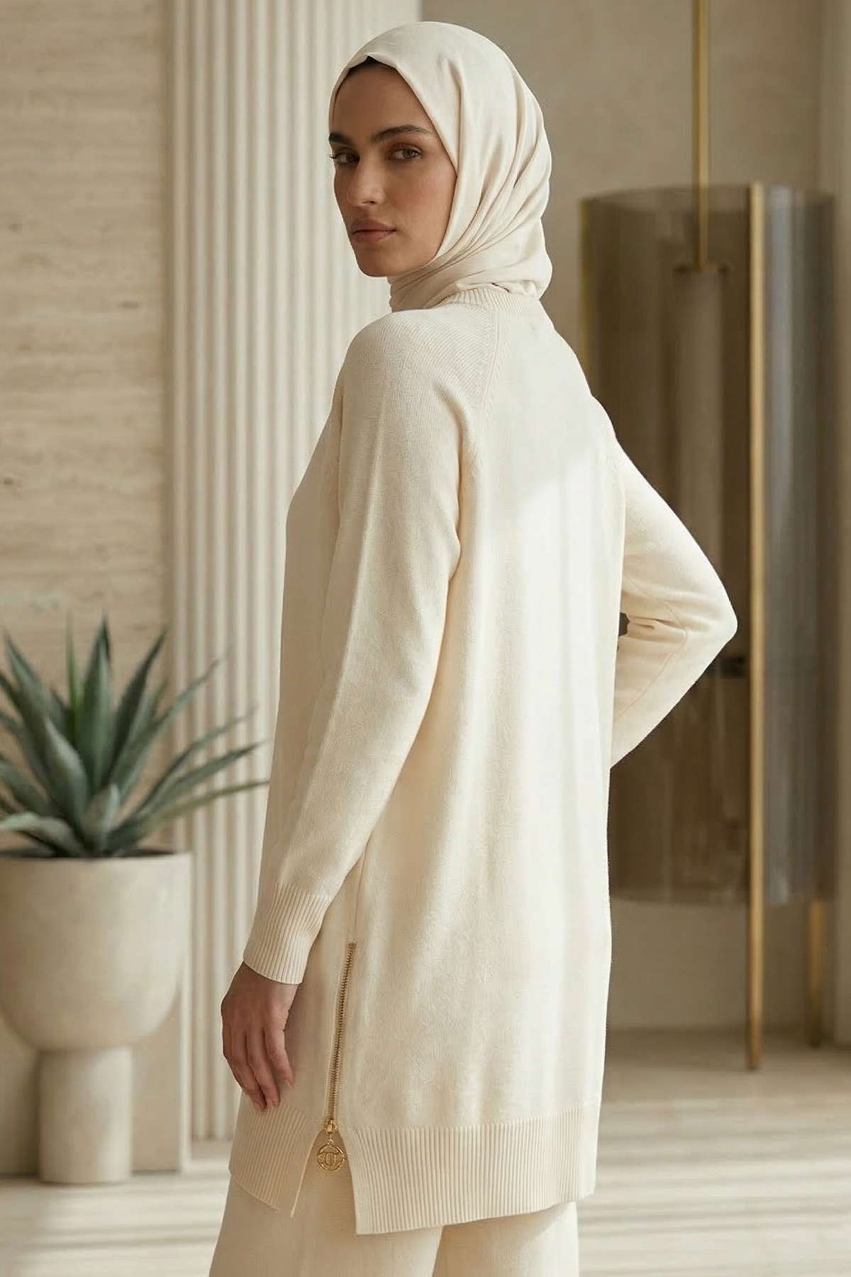 Kadın Yanı Fermuarlı Tunik