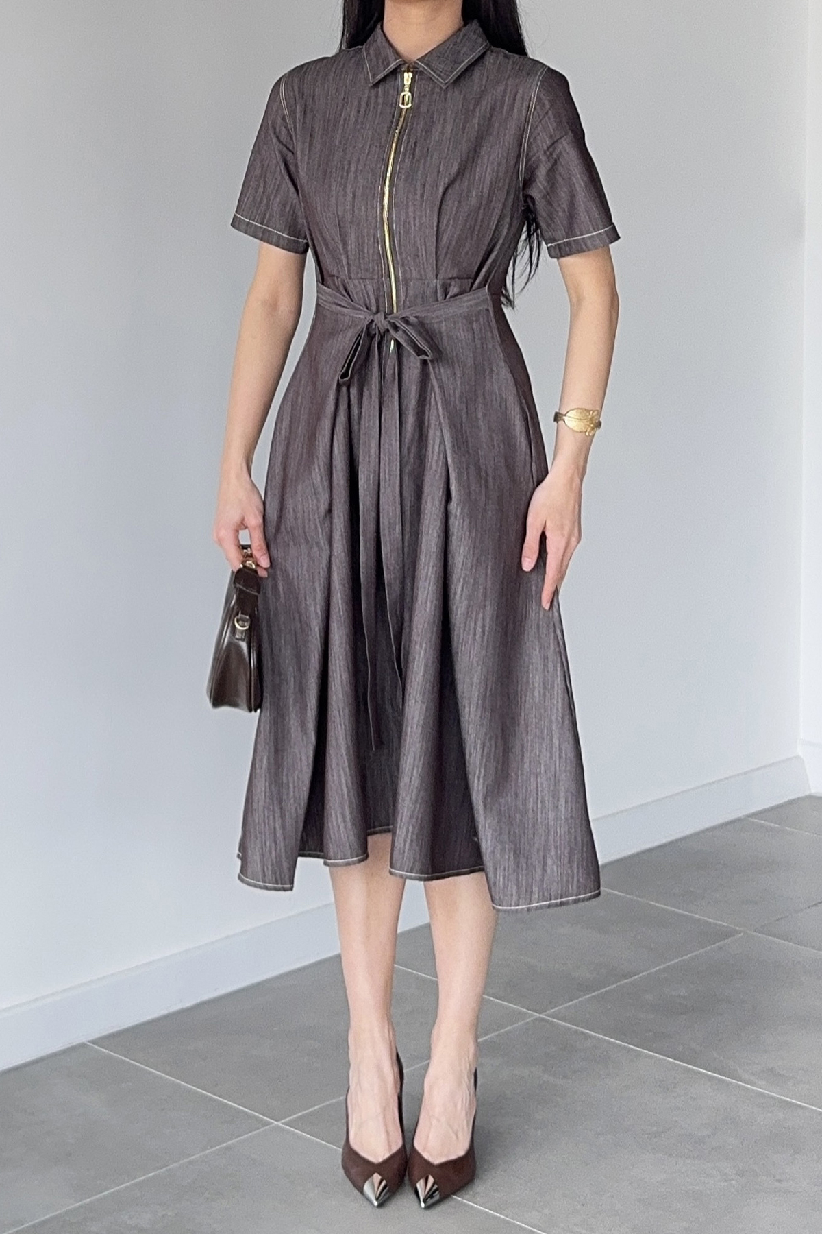 Kadın Jean Kısa Kollu Elbise