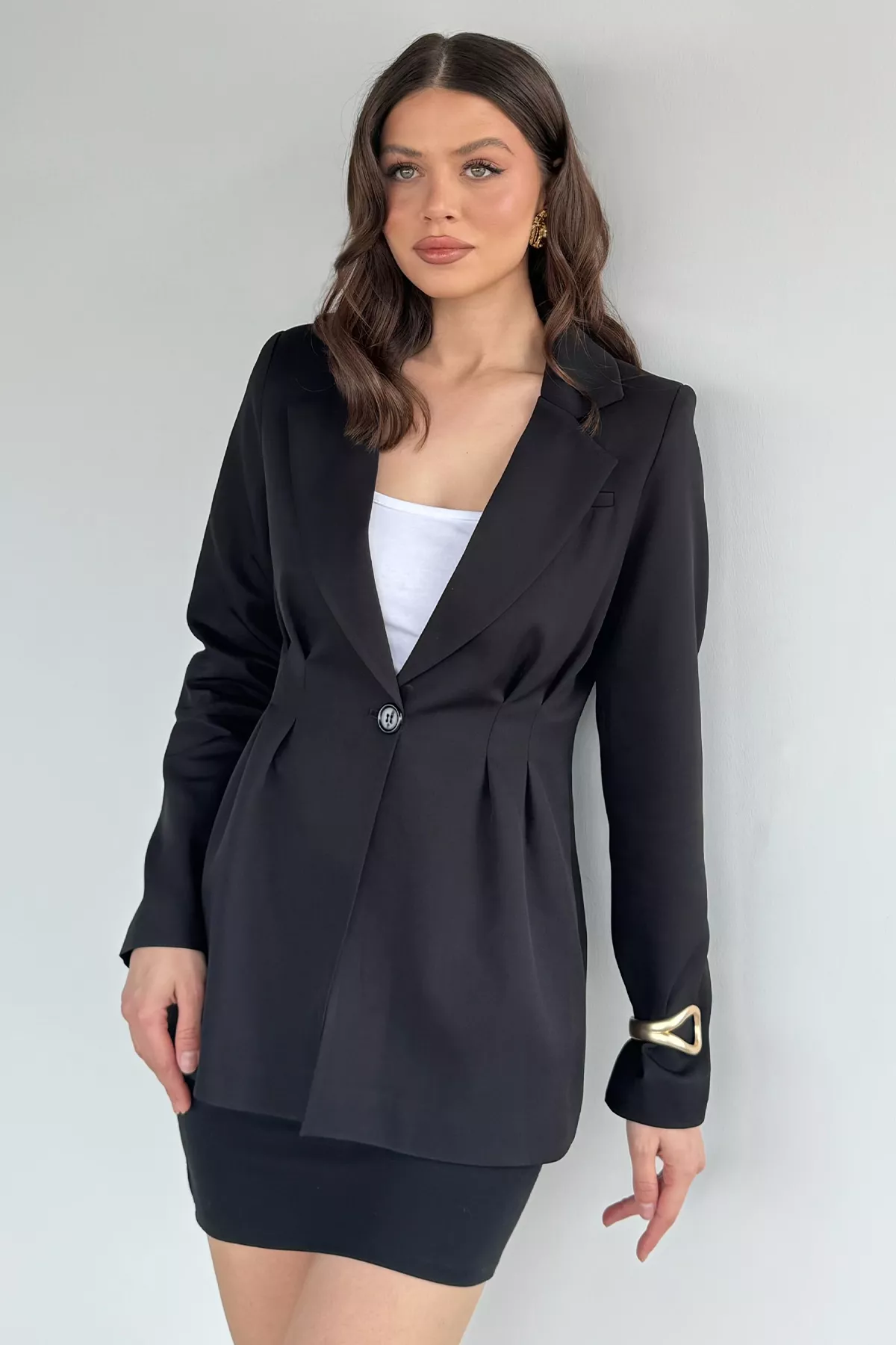 Kadın Piliseli Blazer Ceket