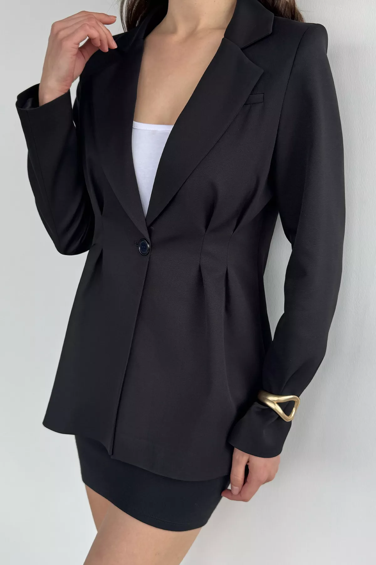 Kadın Piliseli Blazer Ceket