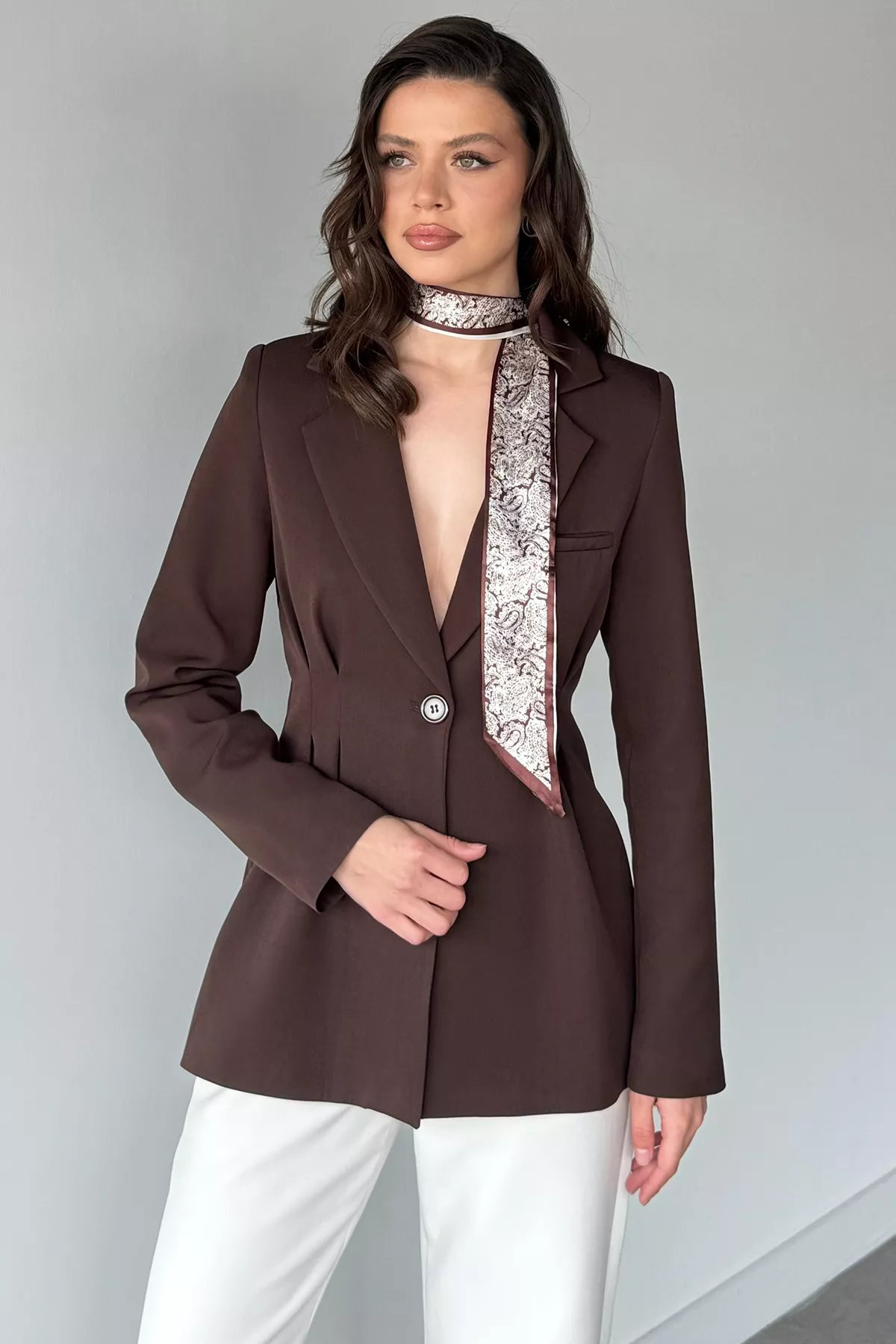 Kadın Piliseli Blazer Ceket