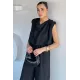 Kadın Bel Lastikli Kuşaklı Tulum