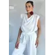 Kadın Bel Lastikli Kuşaklı Tulum