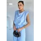 Kadın Bel Lastikli Kuşaklı Tulum