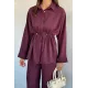Kadın Oversize Bel Büzgülü İkili Takım