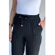 Kadın Çizgili Dabıl Pantolon