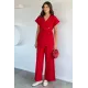Kadın Kruveza Yaka Bel Kuşaklı İkili Takım