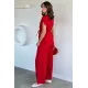 Kadın Kruveza Yaka Bel Kuşaklı İkili Takım