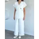 Kadın Kruveza Yaka Bel Kuşaklı İkili Takım