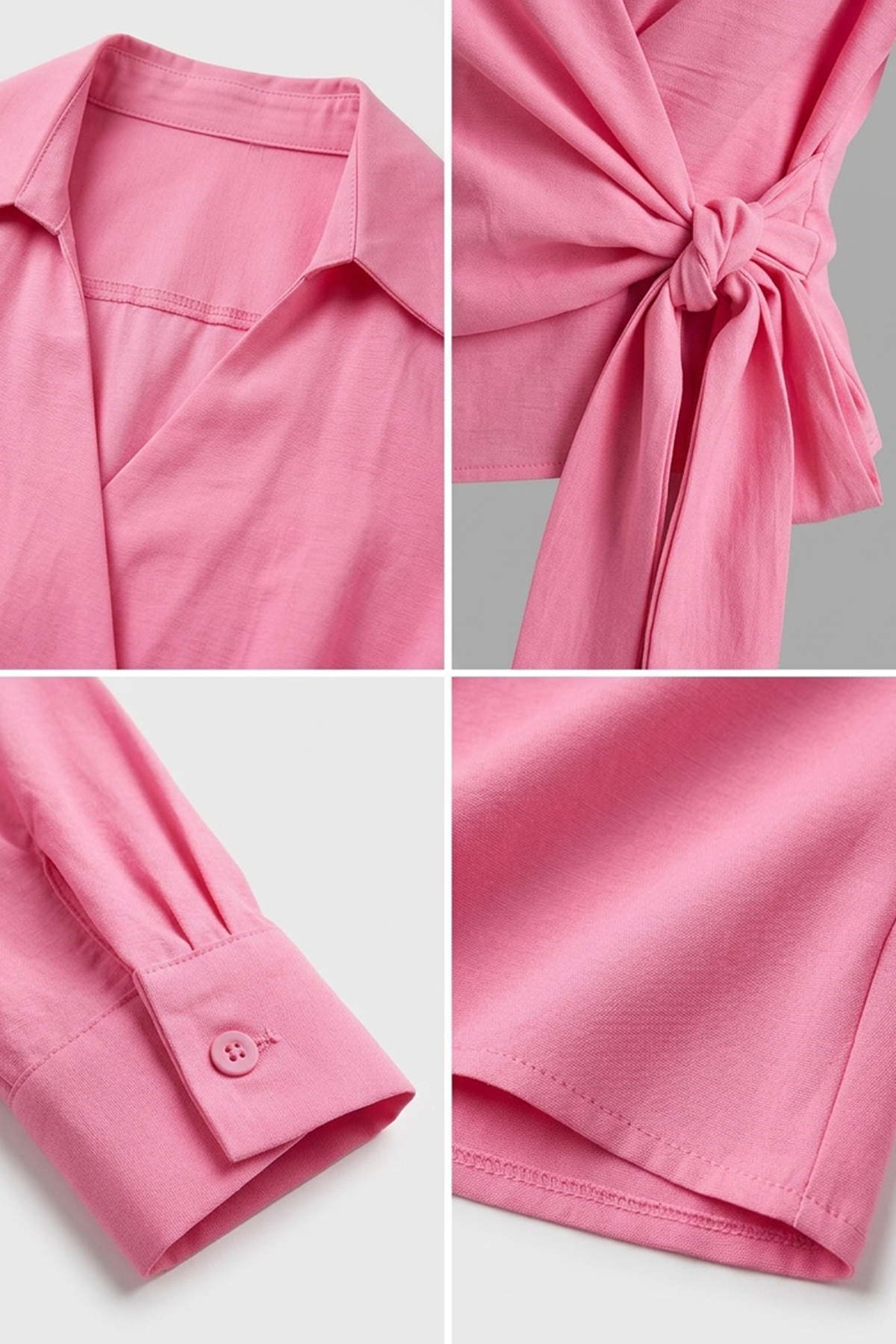 Kadın Bağlamalı Düz Gömlek