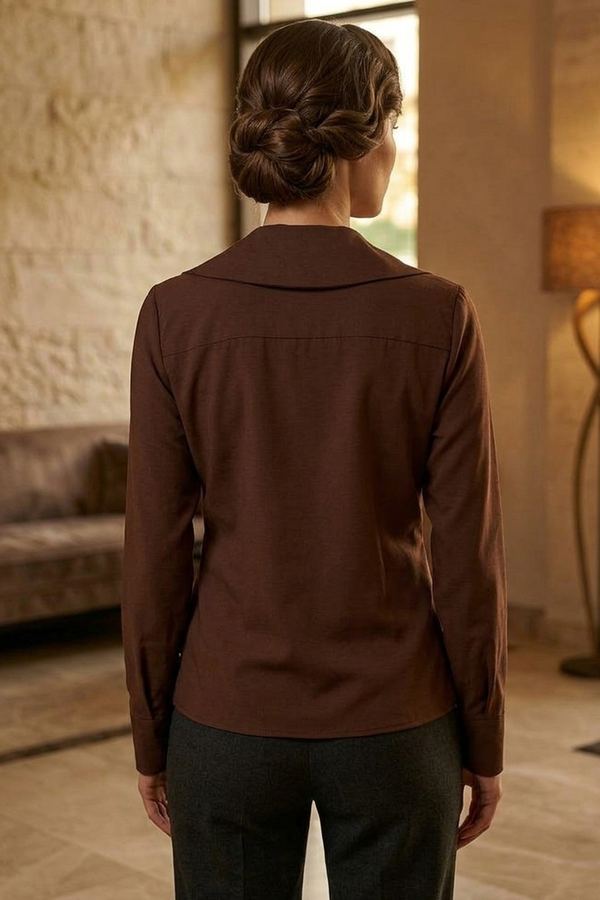 Kadın Bağlamalı Düz Gömlek