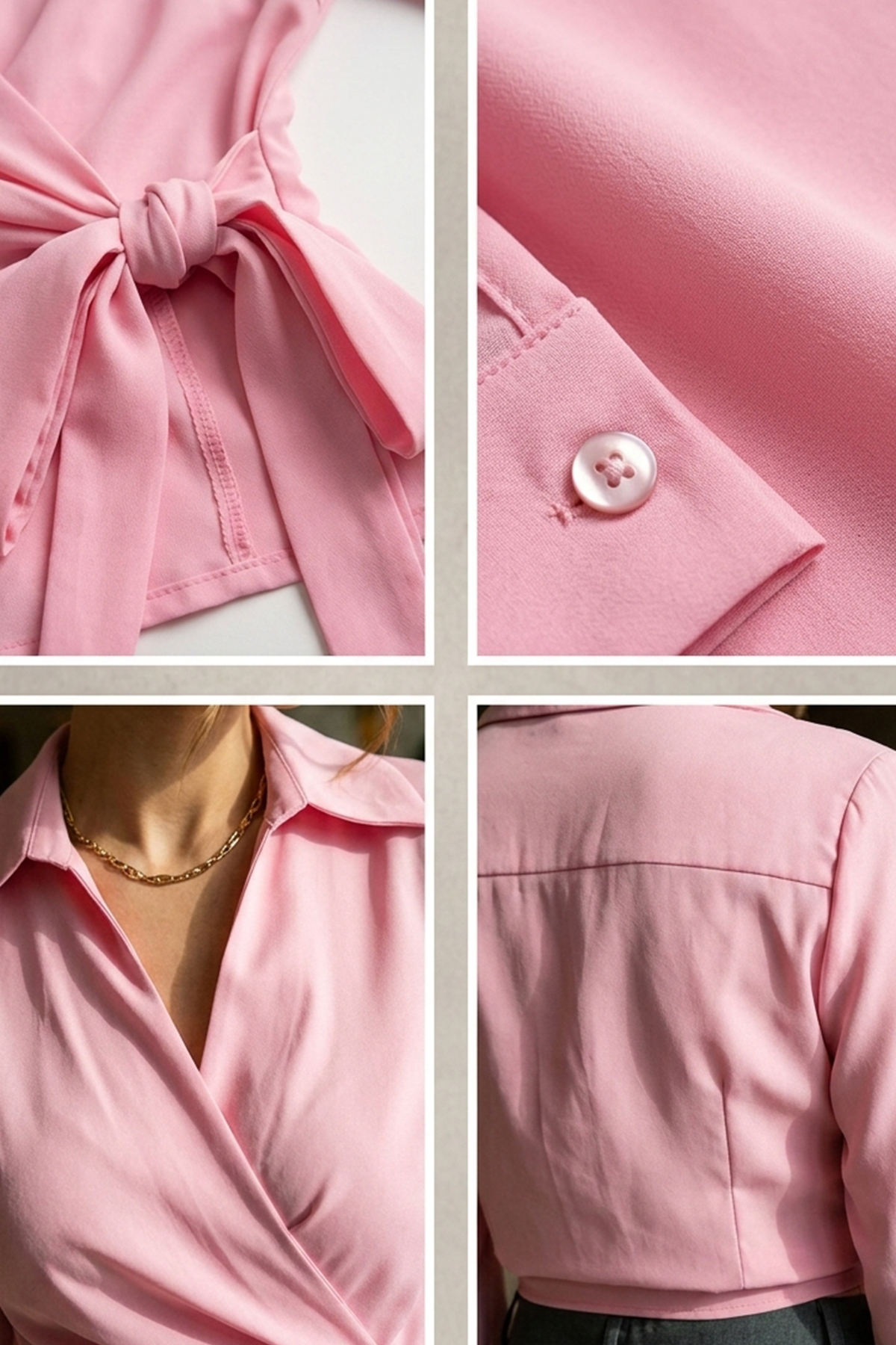 Kadın Bağlamalı Düz Gömlek