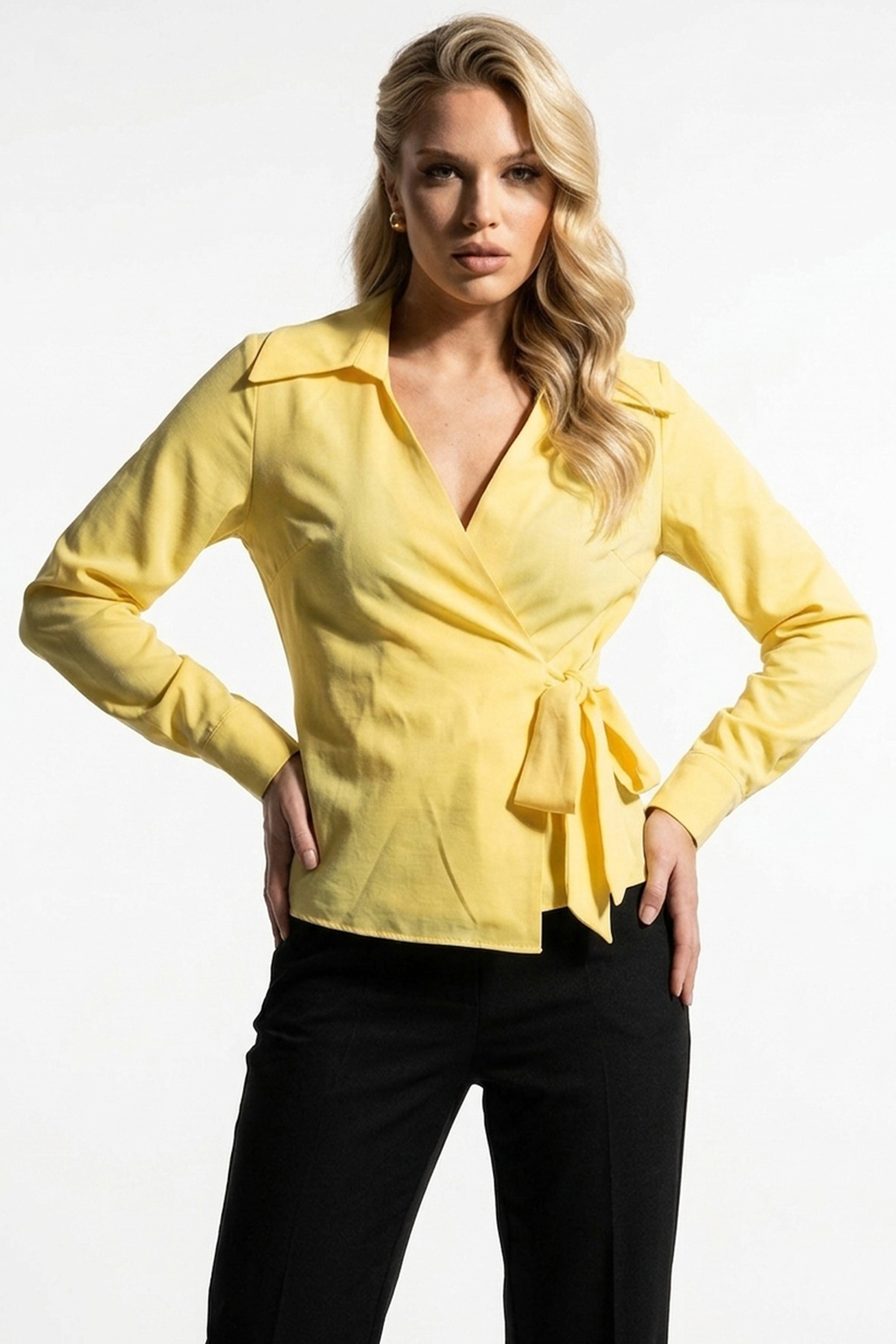 Kadın Bağlamalı Düz Gömlek