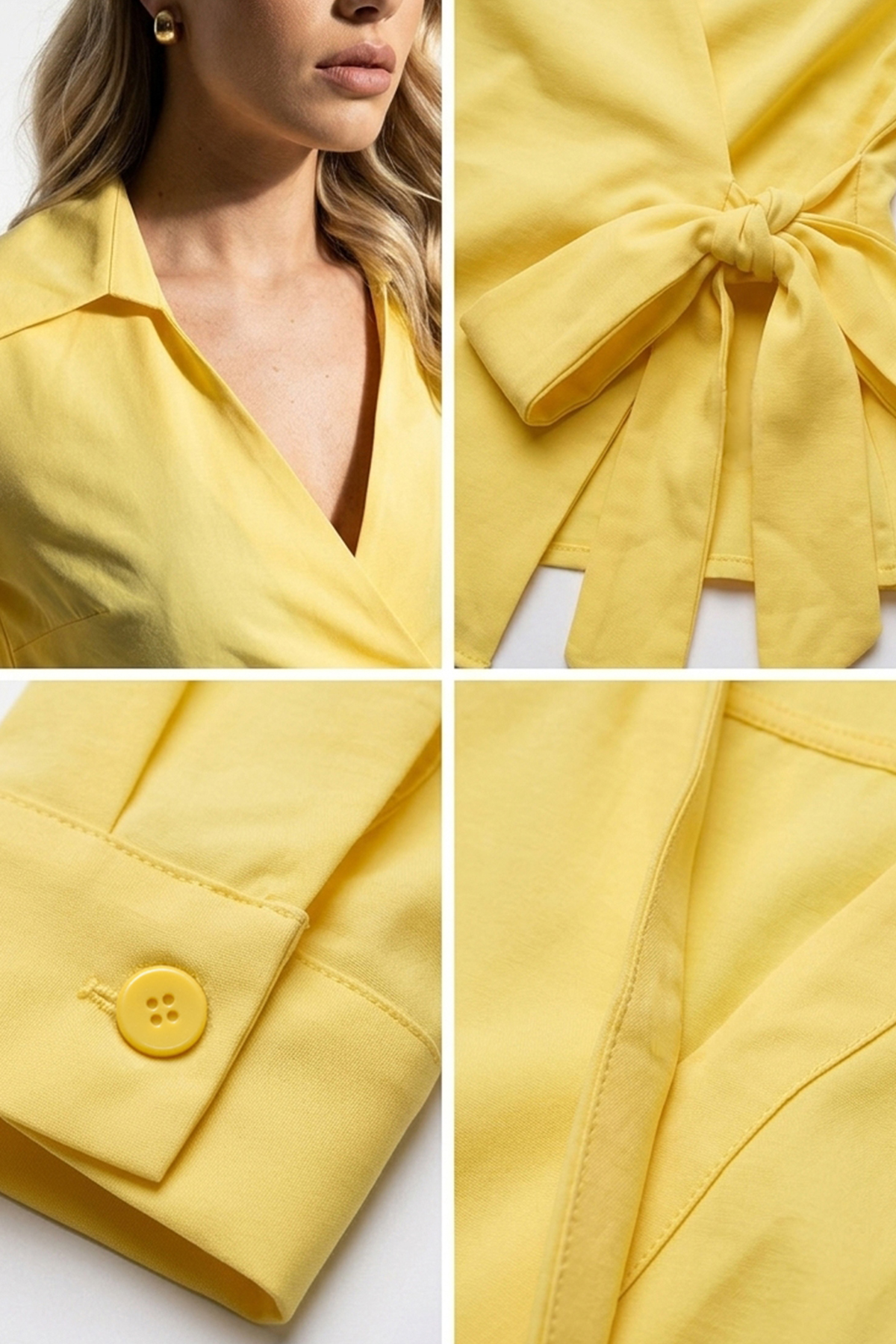 Kadın Bağlamalı Düz Gömlek