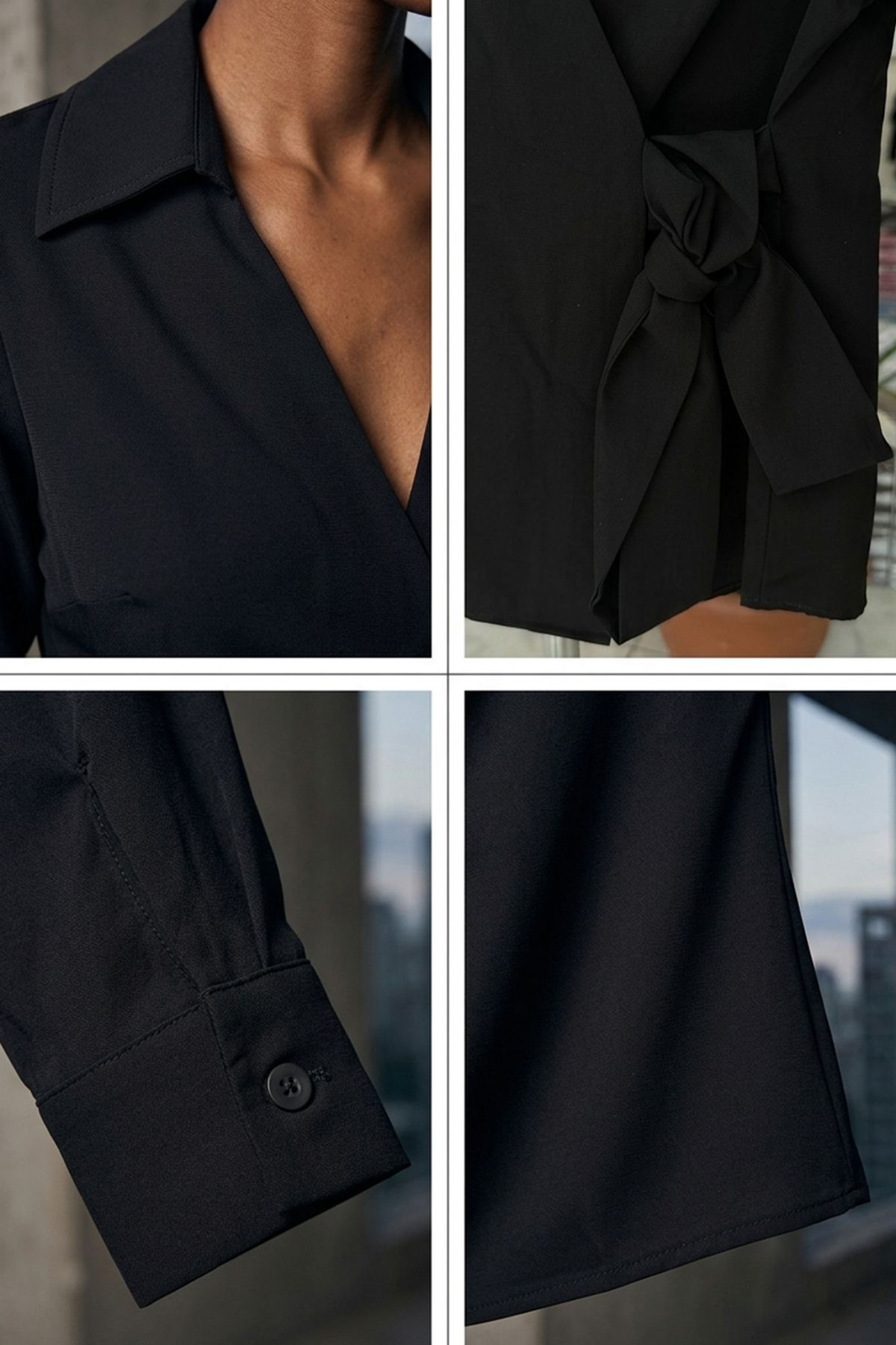 Kadın Bağlamalı Düz Gömlek