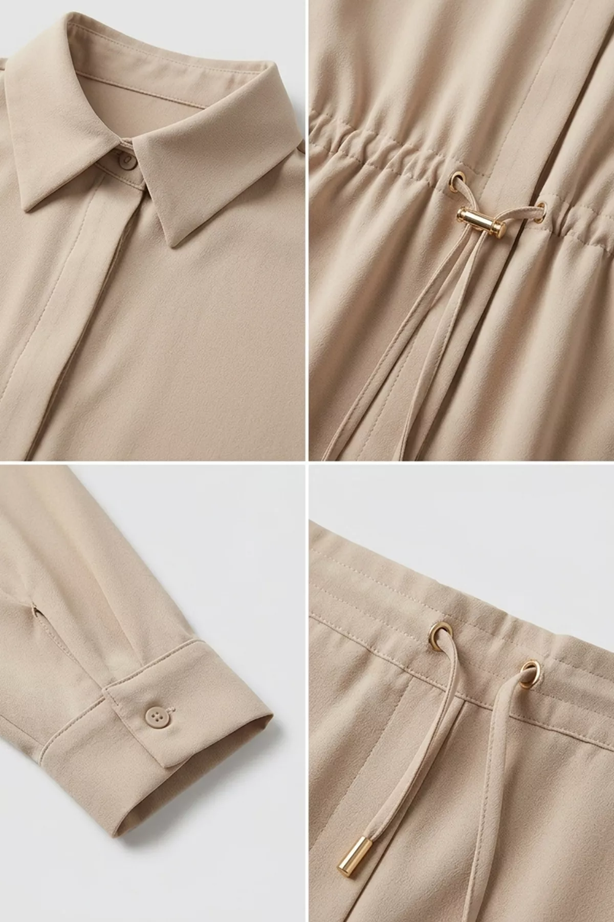 Kadın Oversize Bel Büzgülü İkili Takım