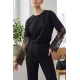 Kadın Kolları Dantelli Tişört
