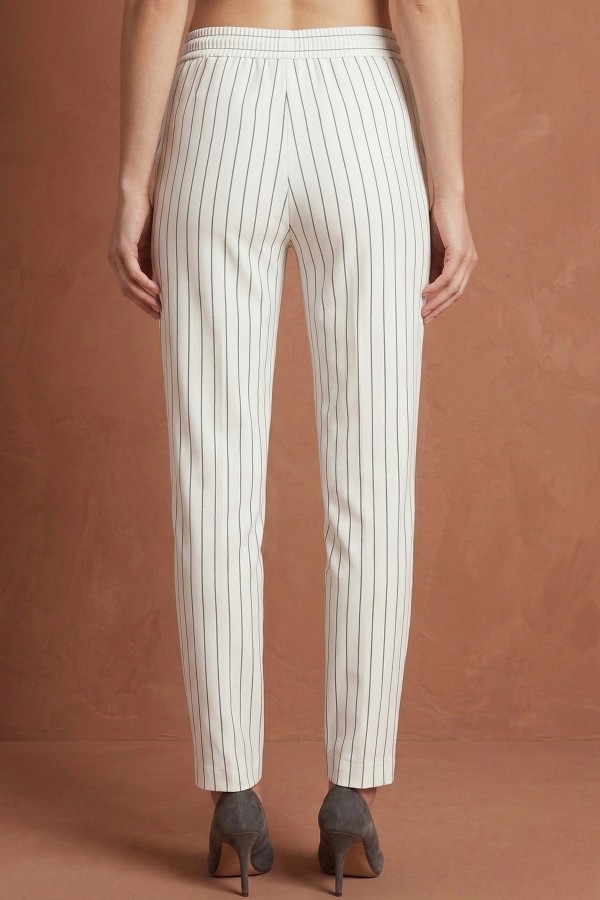 Kadın Çizgili Dabıl Pantolon