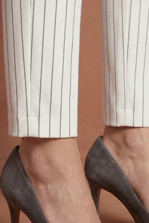 Kadın Çizgili Dabıl Pantolon