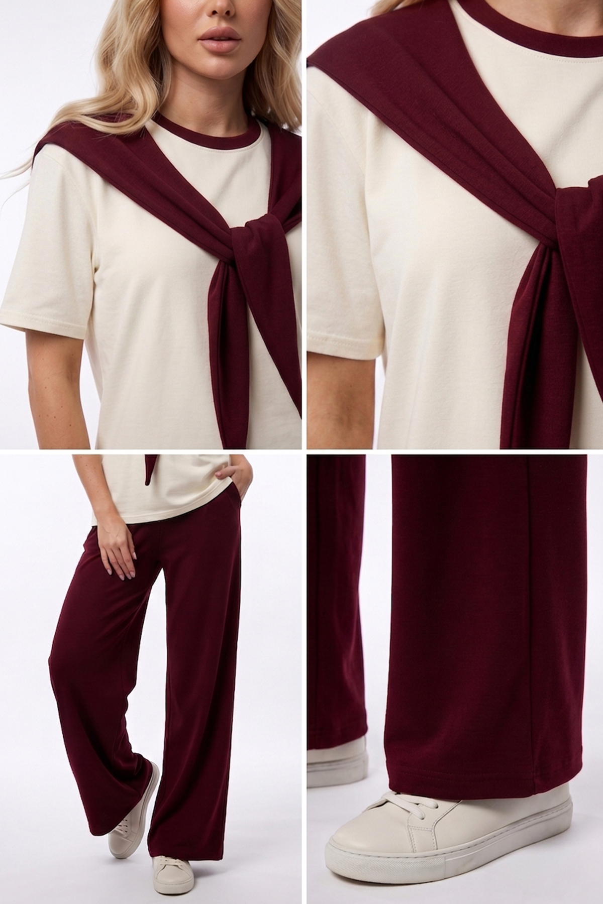 Kadın Bel Drapeli İkili Takım