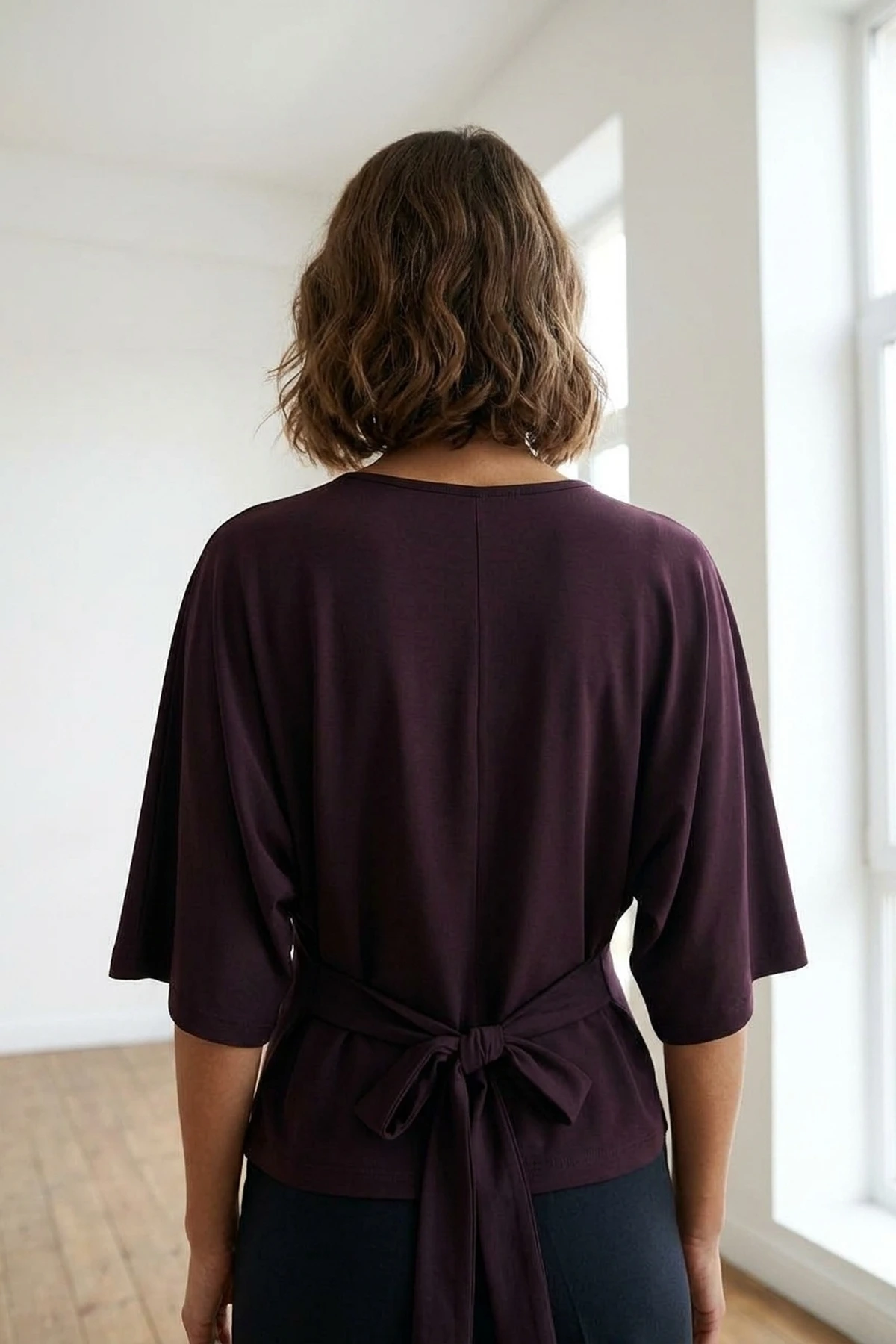 Kadın Belden Bağlamalı Bluz