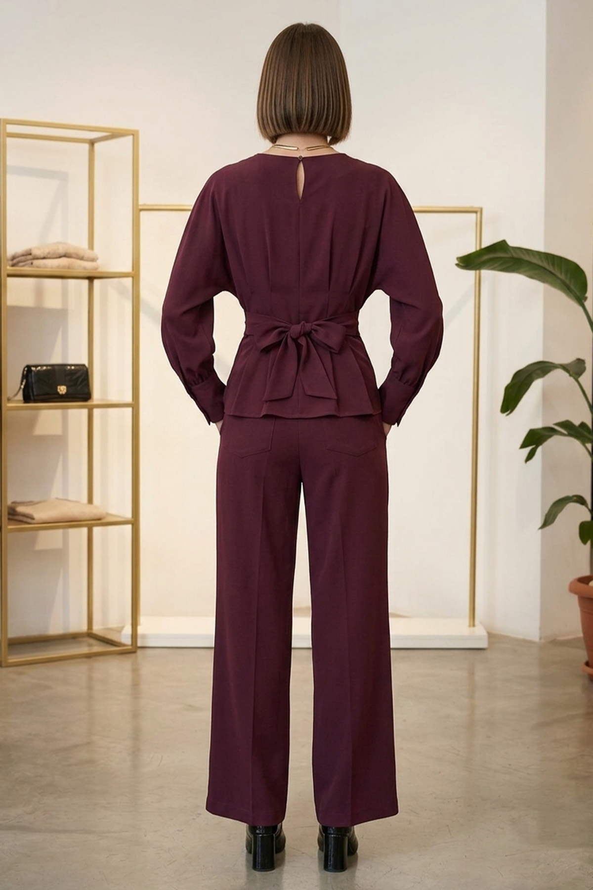 kadın bel drapeli ikili takım