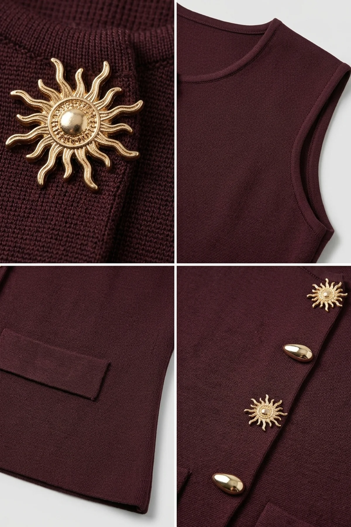 Kadın Güneş Düğmeli Blazer Yelek
