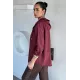 Kadın Kapüşonlu Çizgili Gömlek