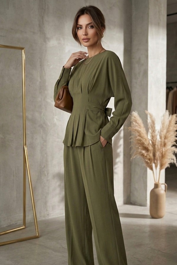 kadın bel drapeli ikili takım