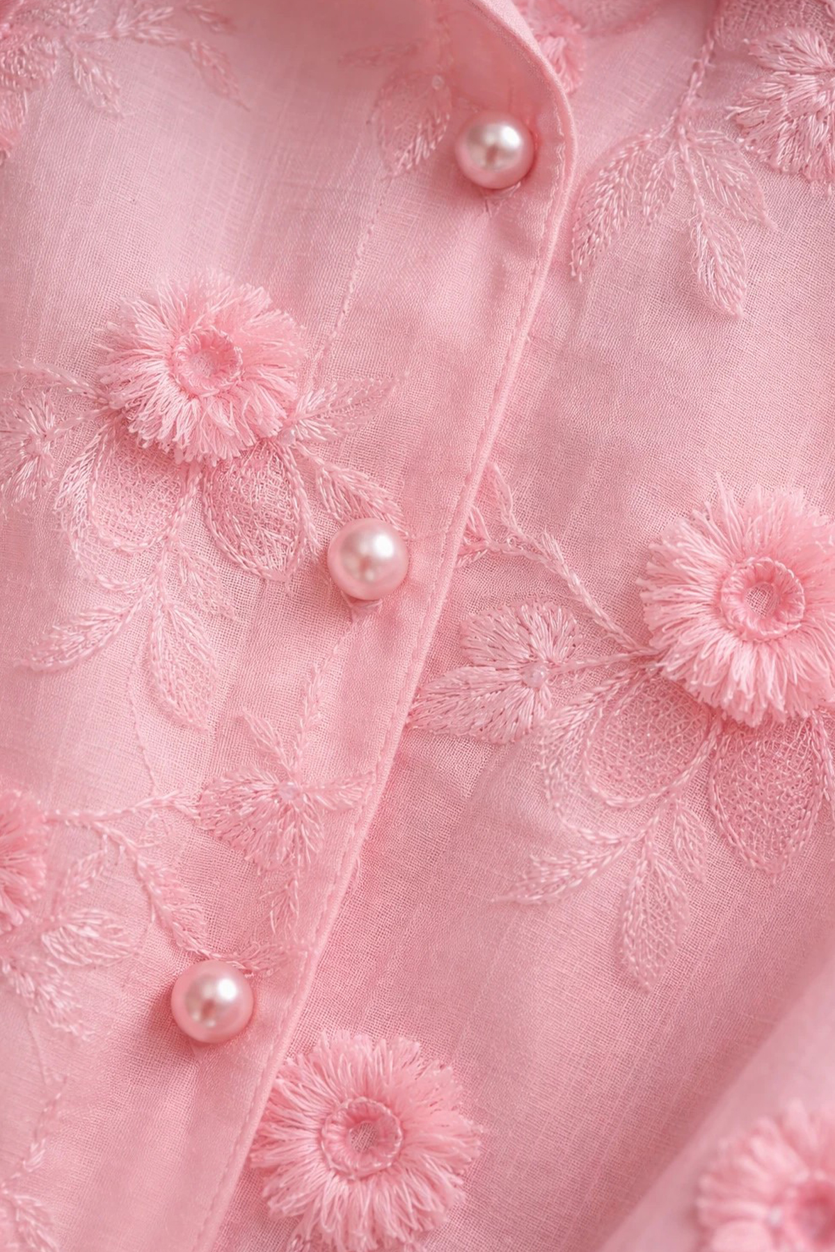 Kadın Kendiliğinden Motifli Gömlek