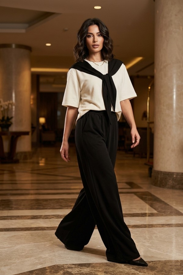 Kadın Bel Drapeli İkili Takım