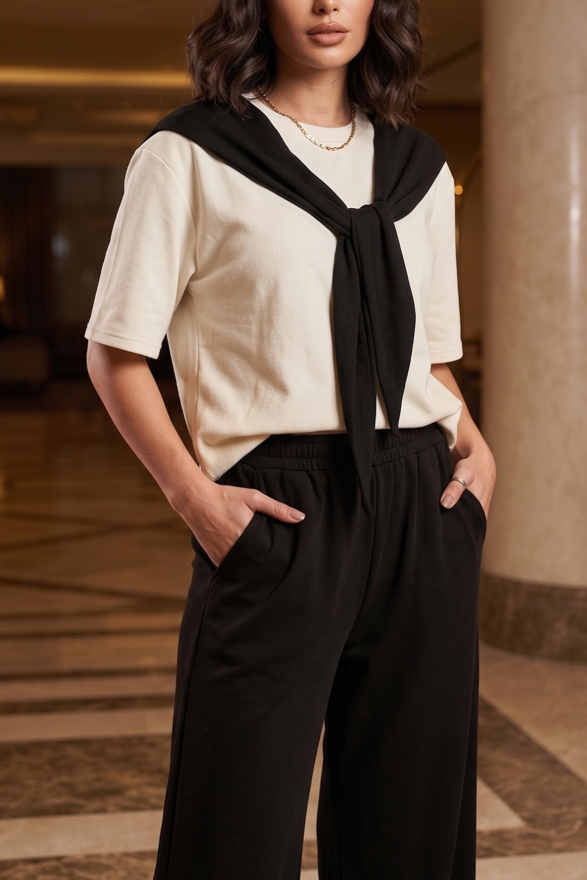 Kadın Bel Drapeli İkili Takım