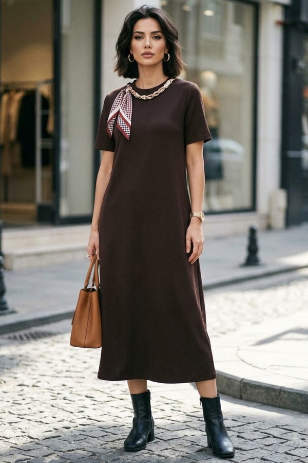 Kadın Flar Kemerli Elbise