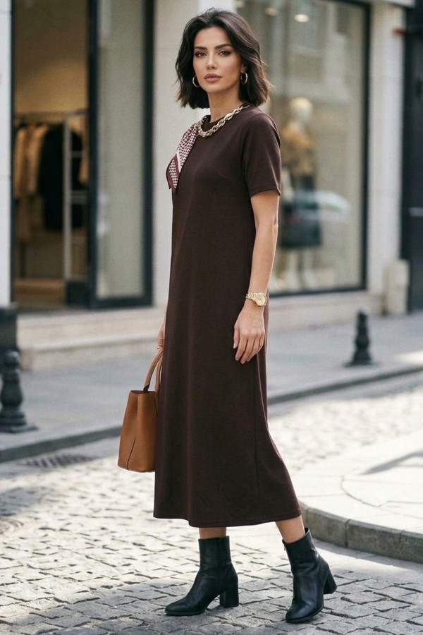 Kadın Flar Kemerli Elbise